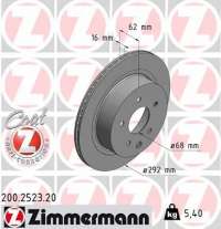 200252320 zimmermann Диск тормозной задний к Nissan X-Trail T30 Арт 72172864