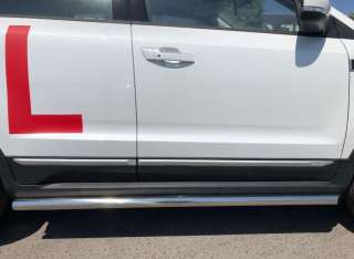 Порог правый боковые подножки из нержавейки Volkswagen Caravelle T5 restailing 2003г.  - Фото 9