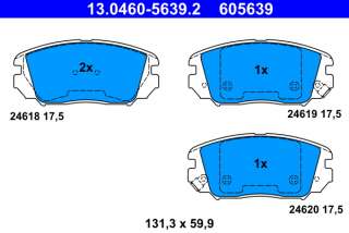 13046056392 ate Тормозные колодки комплект к Hyundai Grandeur TG Арт 73669745
