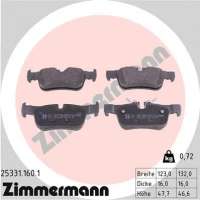 253311601 zimmermann Тормозные колодки задние к BMW X1 E84 Арт 72175502