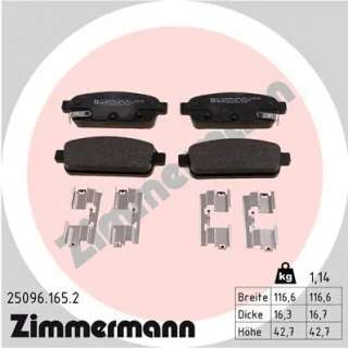 250961652 zimmermann Тормозные колодки задние к Chevrolet Cruze J300 Арт 72175245