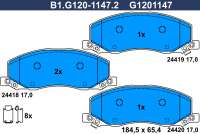 b1g12011472 galfer Тормозные колодки комплект Opel Insignia 1 Арт 73676232
