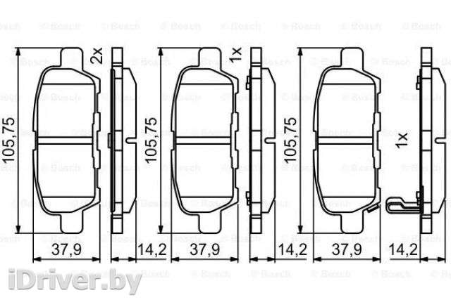 Тормозные колодки комплект Nissan X-Trail T30 2000г. 0986494861 bosch - Фото 1