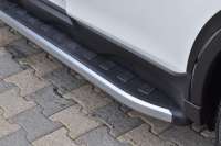 Подножка алюминиевые подножки NewStarGrey Hyundai Santa FE 2 (CM) 2003г.  - Фото 4