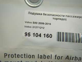 Подушка безопасности пассажирская (в торпедо) Volvo S80 2 2007г. 31271212 - Фото 2