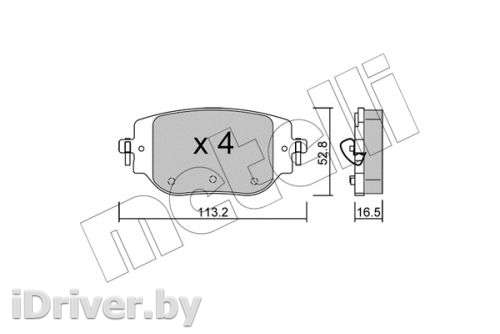 Тормозные колодки комплект Citroen jumpy 3 2000г. 2213460 metelli - Фото 1
