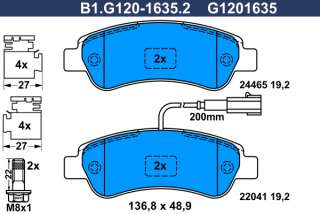 b1g12016352 galfer Тормозные колодки комплект к Citroen Jumper 2 Арт 73668372