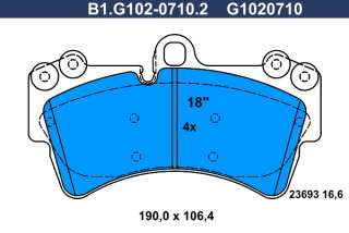 b1g10207102 galfer Тормозные колодки комплект Volkswagen Touareg 1 Арт 73676137, вид 1