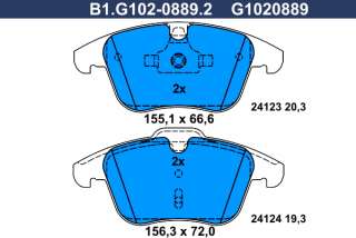 b1g10208892 galfer Тормозные колодки комплект к Ford Galaxy 2 Арт 73676171