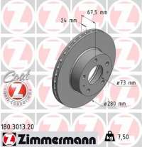 180301320 zimmermann Диск тормозной передний к Fiat Ducato 2 Арт 72211563