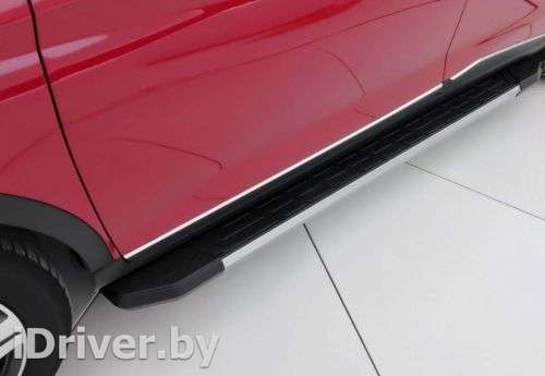 Пороги (комплект) боковые алюминиевые подножки NewLineGREY Opel Vivaro A 2019г.  - Фото 1