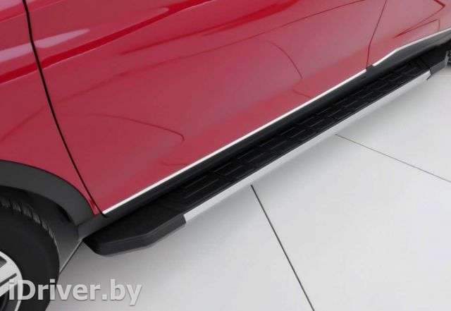 Защитные дуги боковые алюминиевые подножки NewLineGREY Fiat 500X 2019г.  - Фото 1