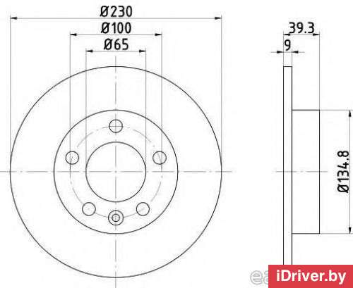 Диск тормозной задний Skoda Octavia A8 2021г. 1J0615601N VAG - Фото 1