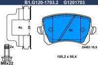 b1g12017032 galfer Тормозные колодки комплект к Volkswagen Passat CC Арт 73676341