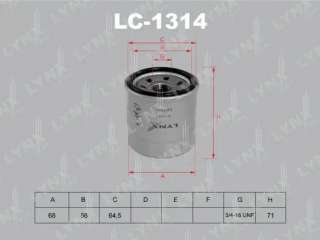 lc1314 lynxauto Фильтр масляный к Chevrolet Aveo T200 Арт 73698284