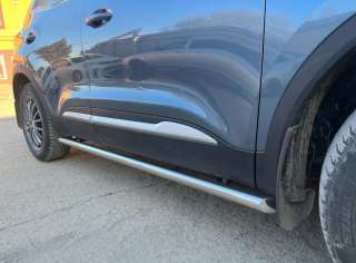 Пороги труба с проступью боковые подножки из нержавейки Mercedes Sprinter W901-905 2003г.  - Фото 8