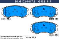 b1g10214172 galfer Тормозные колодки комплект к Hyundai IX35 Арт 73676205