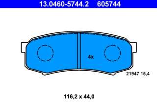 13046057442 ate Тормозные колодки комплект к Toyota Land Cruiser 80 Арт 72210996