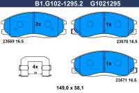 b1g10212952 galfer Тормозные колодки комплект к Hyundai Trajet Арт 73676202