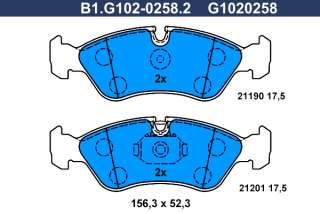 b1g10202582 galfer Тормозные колодки комплект к Opel Calibra Арт 73676071