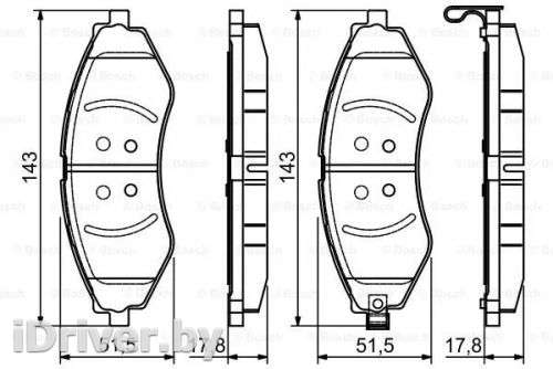 Тормозные колодки комплект Chevrolet Nubira 2000г. 0986495116 bosch - Фото 1