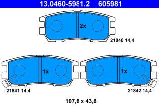 13046059812 ate Тормозные колодки комплект к Mitsubishi Pajero 2 Арт 73669799