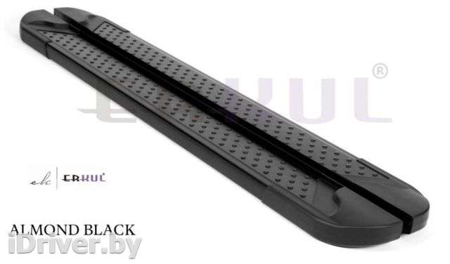 Пороги (комплект) боковые алюминиевые подножки Almond Black Peugeot 2008 restailing 2019г.  - Фото 1