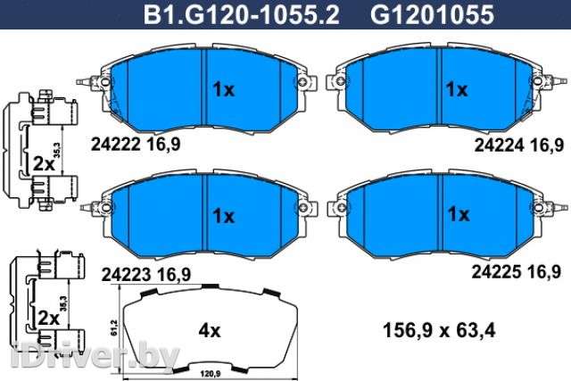 Тормозные колодки комплект Subaru Tribeca 2000г. b1g12010552 galfer - Фото 1