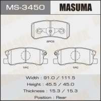 ms3450 masuma Тормозные колодки задние к Peugeot 4007 Арт 72230859