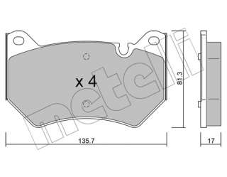2211700 metelli Тормозные колодки комплект к Audi Q5 2 Арт 73665946