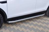 Подножка (усилитель подножки) алюминиевые подножки NewStarGrey Hyundai Santa FE 1 (SM) 2003г.  - Фото 3