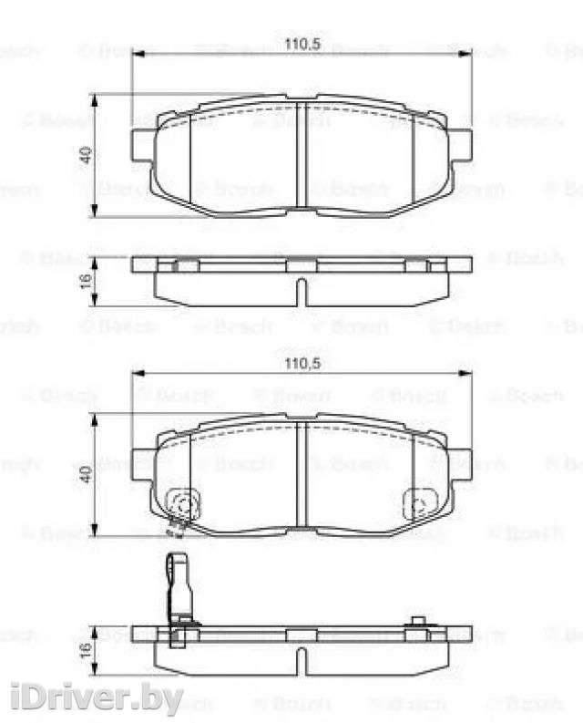 Тормозные колодки комплект Subaru Tribeca 2000г. 0986495135 bosch - Фото 1