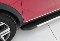 Защита штатного порога боковые алюминиевые подножки NewLineGREY Fiat 500X 2019г.  - Фото 2
