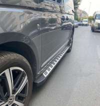 Обвес (комплект) боковые алюминиевые подножки M Line Grey Dacia Sandero Stepway 2 2019г.  - Фото 4