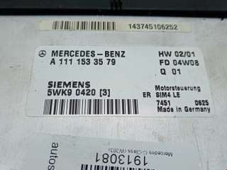 Блок управления двигателем Mercedes C W203 2000г. A1111533579, 5WK90420 - Фото 3