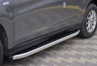 Накладка на порог алюминиевые подножки NewStarGrey Renault Sandero Stepway 1 2003г.  - Фото 5