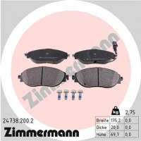 247382002 zimmermann Тормозные колодки передние к Volkswagen Sharan 2 Арт 72175130