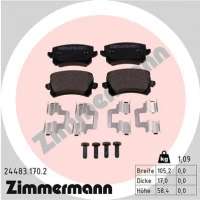 244831702 zimmermann Тормозные колодки задние к Volkswagen Tiguan 1 Арт 72175057