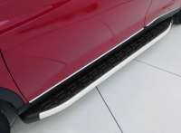 Защита штатного порога боковые алюминиевые подножки EvoGREY Audi Q3 1 2019г.  - Фото 7