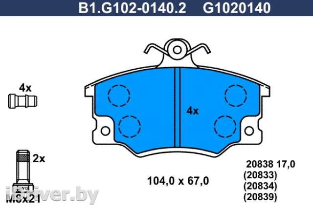 Тормозные колодки комплект Fiat Tempra 2000г. b1g10201402 galfer - Фото 1