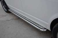 Накладка на порог площадки с накладным алюминиевым листом Toyota Land Cruiser Prado 120 2003г.  - Фото 4