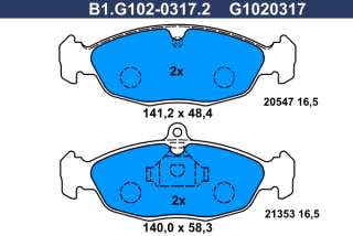 b1g10203172 galfer Тормозные колодки комплект Opel Astra K Арт 73676077