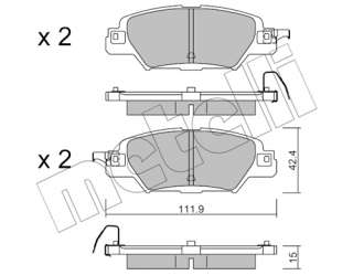 2211580 metelli Тормозные колодки комплект к Mazda  Арт 73665114