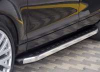 Накладка на порог боковые подножки NewStarChrome Chevrolet TrailBlazer 2 2003г.  - Фото 16