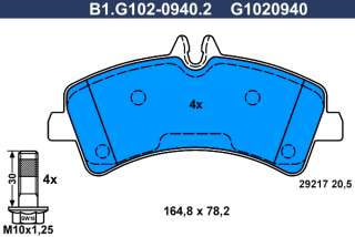 b1g10209402 galfer Тормозные колодки комплект к Volkswagen Crafter 1 Арт 73676184