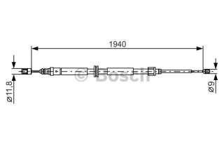 1987482325 bosch Трос ручника к Renault Megane 3 Арт 72172426