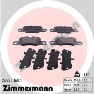 245541601 zimmermann Тормозные колодки задние к Porsche Panamera 970 Арт 72175078