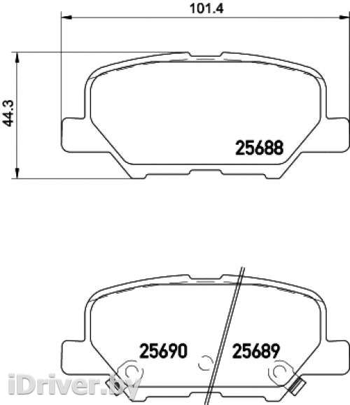 Тормозные колодки задние Mazda 6 3 2012г. np5038 nisshinbo - Фото 1