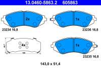 13046058632 ate Тормозные колодки комплект к Daewoo Evanda Арт 72211001