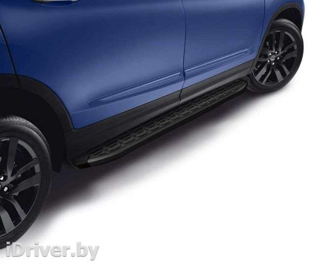 Защита штатного порога боковые алюминиевые подножки EvoBLACK Opel Combo E 2019г.  - Фото 1